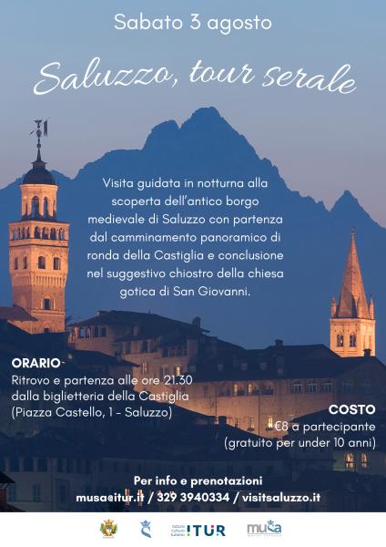 Saluzzo, tour serale